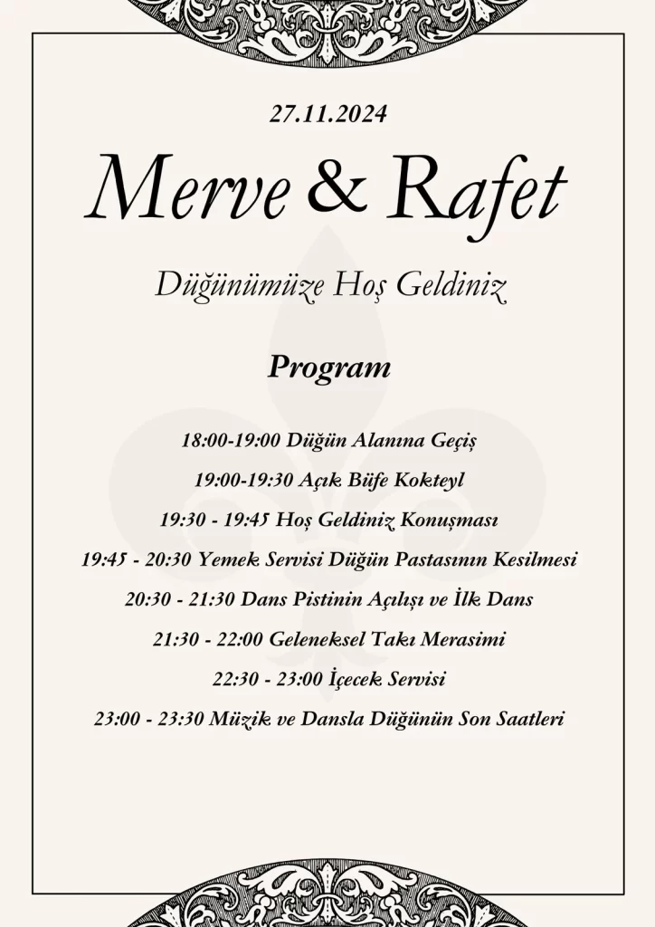 Nikahlı Düğün Akışı