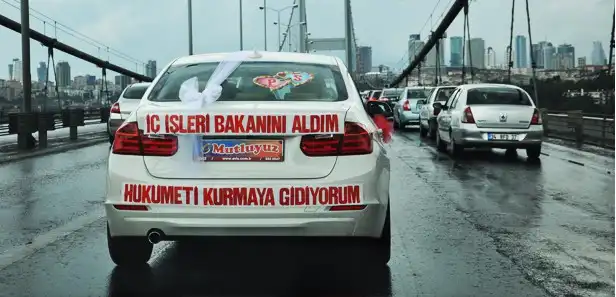 en komik gelin arabası arkası yazıları